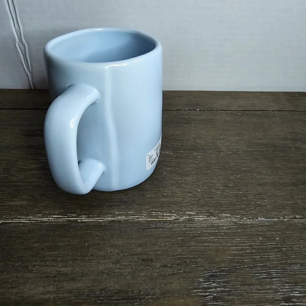 NWT Rae Dunn Artisan Quit It! Pastel Blue Coffee Mug 2021 Magenta Farmhouse